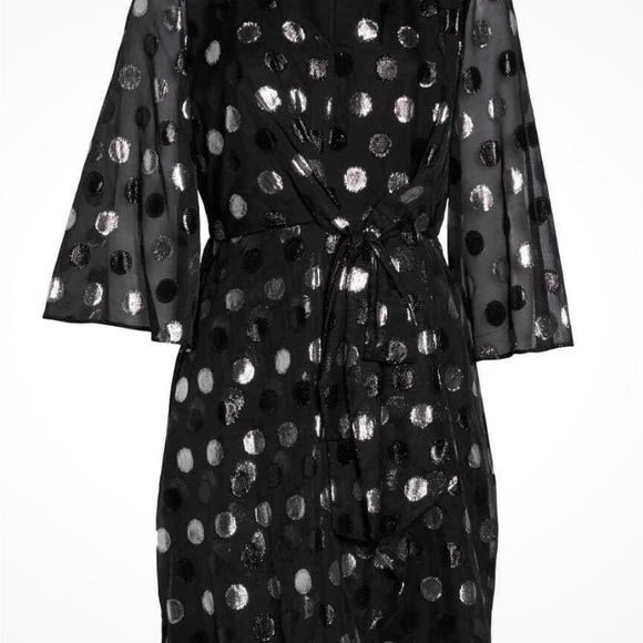 julia jordan Dresses & Skirts - Chic Black Dress with Silver Polka Dots
